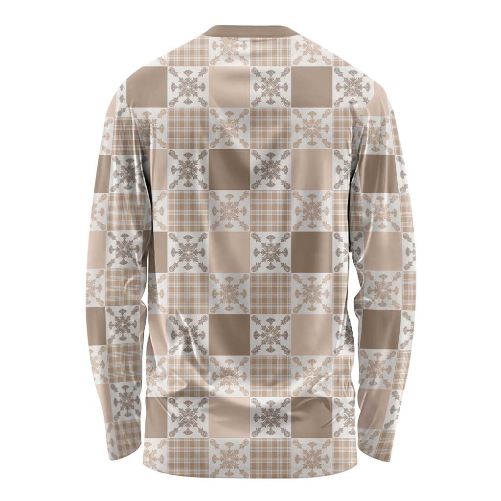 Hawaiian Palaka Quilt Pattern Long Sleeve Shirt Hawaii Culture Pineapple - Polynesian Pride