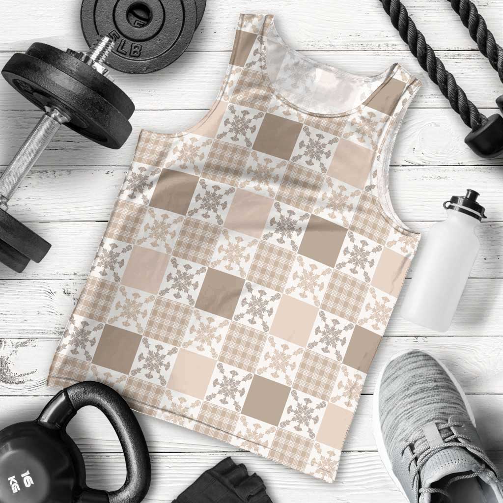 Hawaiian Palaka Quilt Pattern Men Tank Top Hawaii Culture Pineapple - Polynesian Pride