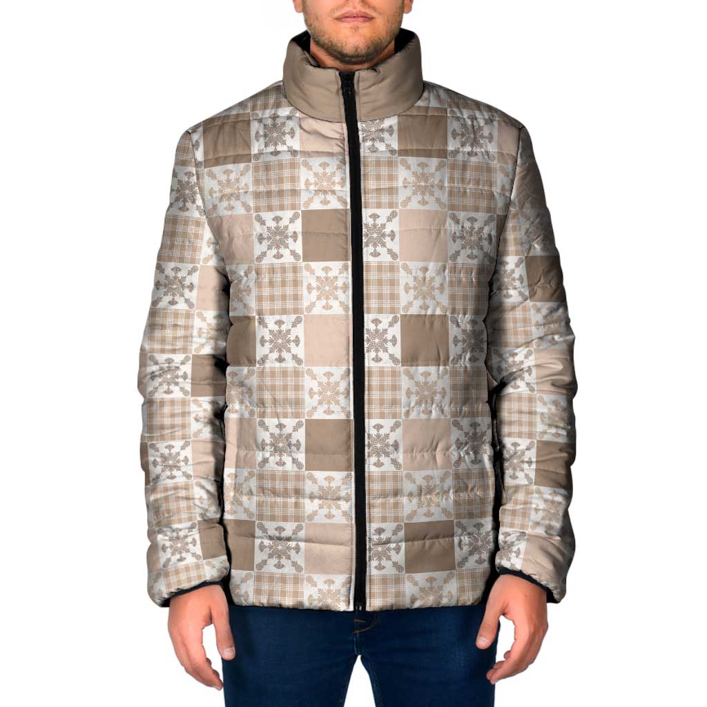 Hawaiian Palaka Quilt Pattern Padded Jacket Hawaii Culture Pineapple - Polynesian Pride