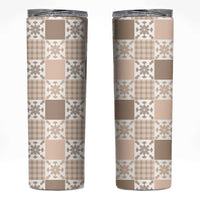 Hawaiian Palaka Quilt Pattern Skinny Tumbler Hawaii Culture Pineapple - Polynesian Pride