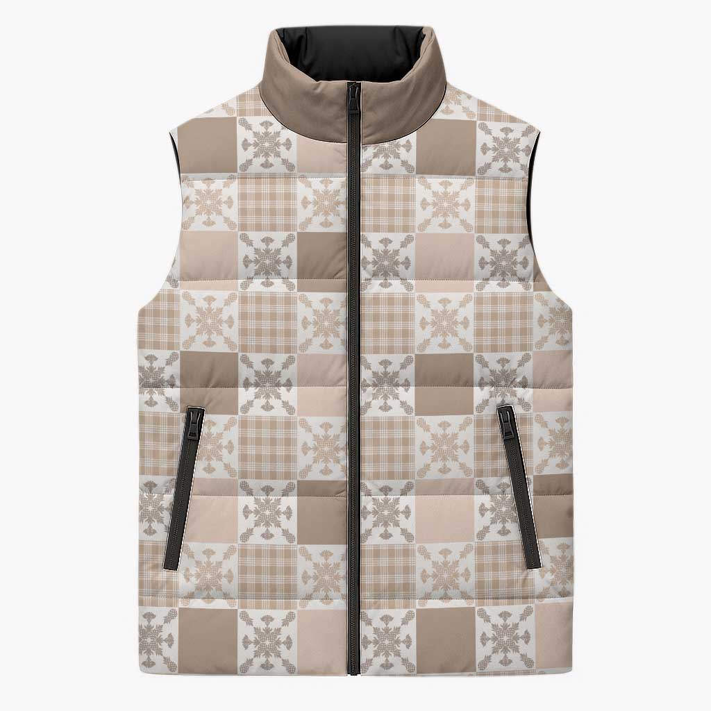 Hawaiian Palaka Quilt Pattern Sleeveless Puffer Jacket Hawaii Culture Pineapple - Polynesian Pride