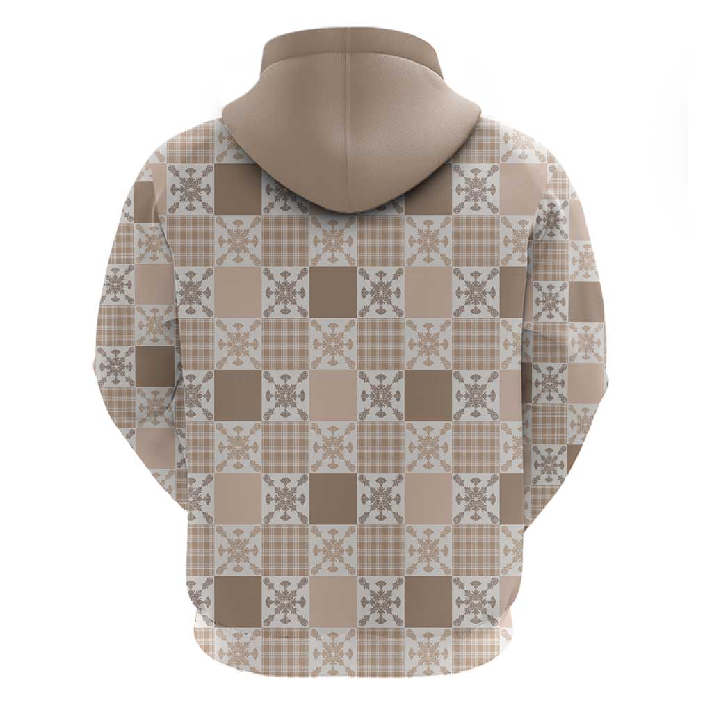 Hawaiian Palaka Quilt Pattern Zip Hoodie Hawaii Culture Pineapple - Polynesian Pride