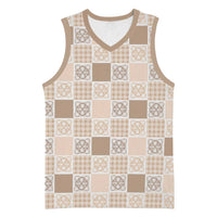 Hawaiian Palaka Quilt Pattern Basketball Jersey Hawaii Culture Tropical Flowers Mix - Polynesian Pride