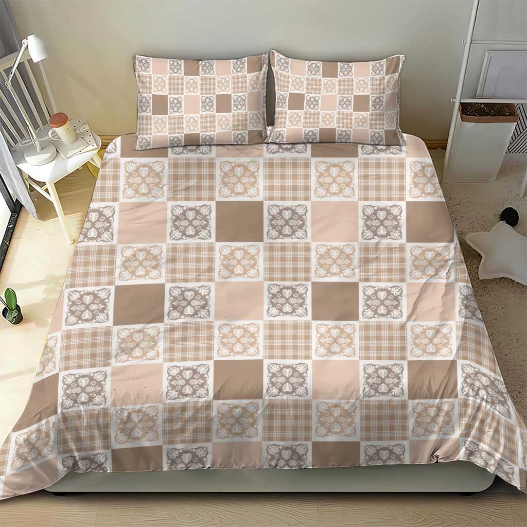 Hawaiian Palaka Quilt Pattern Bedding Set Hawaii Culture Tropical Flowers Mix - Polynesian Pride