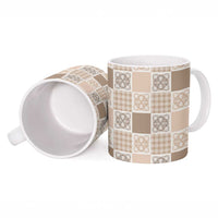 Hawaiian Palaka Quilt Pattern Ceramic Mug Hawaii Culture Tropical Flowers Mix - Polynesian Pride