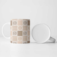 Hawaiian Palaka Quilt Pattern Ceramic Mug Hawaii Culture Tropical Flowers Mix - Polynesian Pride