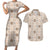 Hawaiian Palaka Quilt Pattern Couples Matching Short Sleeve Bodycon Dress and Hawaiian Shirt Hawaii Culture Tropical Flowers Mix - Polynesian Pride