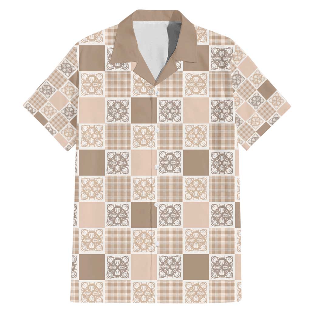 Hawaiian Palaka Quilt Pattern Family Matching Mermaid Dress and Hawaiian Shirt Hawaii Culture Tropical Flowers Mix - Polynesian Pride