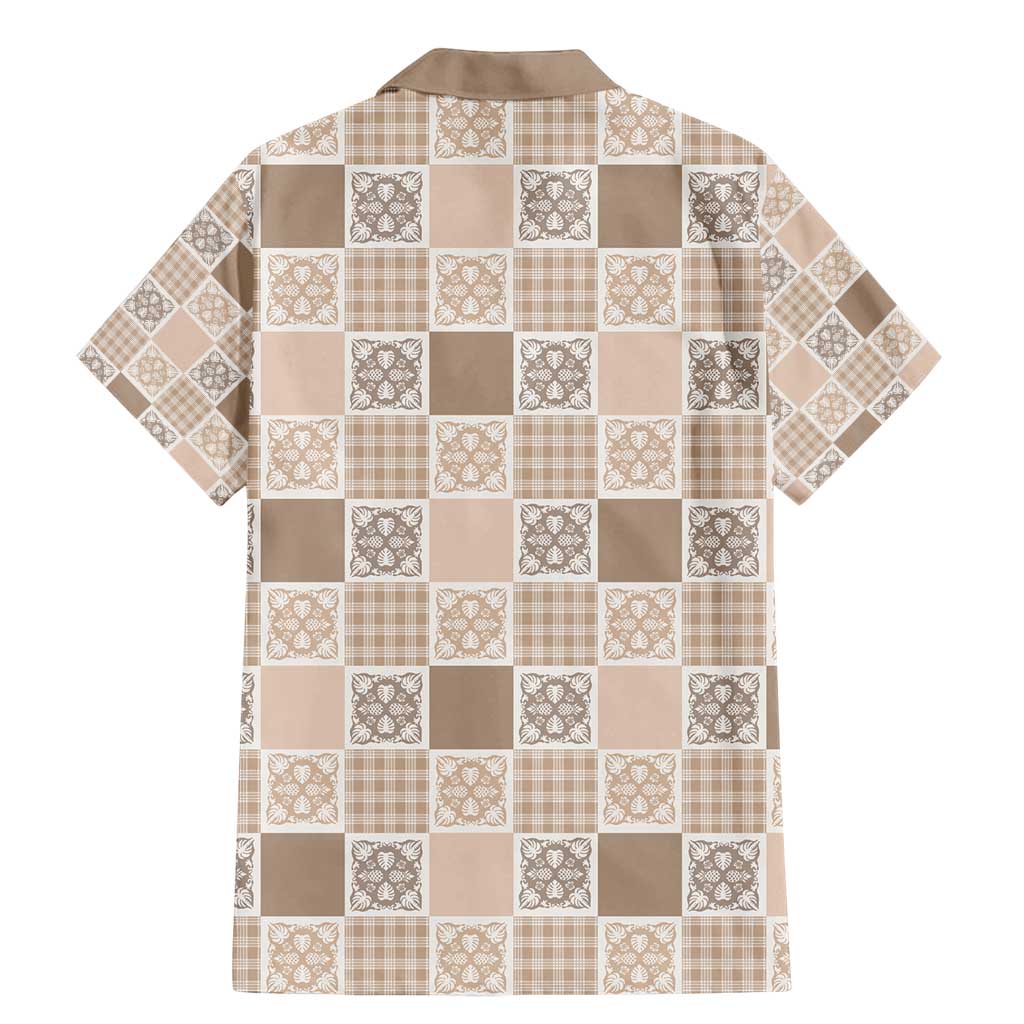 Hawaiian Palaka Quilt Pattern Family Matching Mermaid Dress and Hawaiian Shirt Hawaii Culture Tropical Flowers Mix - Polynesian Pride