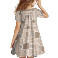 Hawaiian Palaka Quilt Pattern Family Matching Off Shoulder Maxi Dress and Hawaiian Shirt Hawaii Culture Tropical Flowers Mix - Polynesian Pride