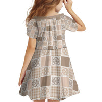 Hawaiian Palaka Quilt Pattern Family Matching Summer Maxi Dress and Hawaiian Shirt Hawaii Culture Tropical Flowers Mix - Polynesian Pride