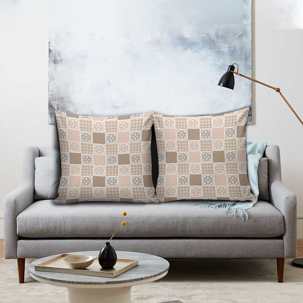 Hawaiian Palaka Quilt Pattern Pillow Cover Hawaii Culture Tropical Flowers Mix - Polynesian Pride