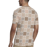 Hawaiian Palaka Quilt Pattern Rugby Jersey Hawaii Culture Tropical Flowers Mix - Polynesian Pride