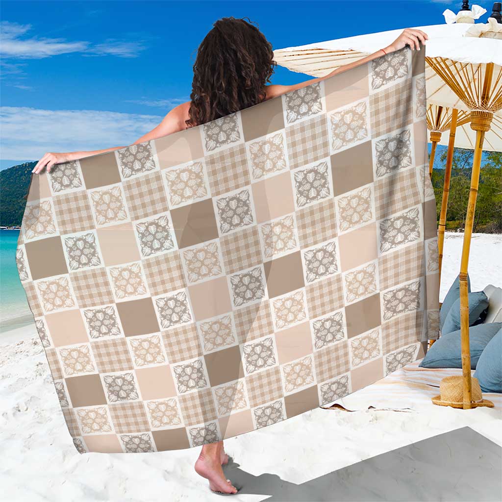 Hawaiian Palaka Quilt Pattern Sarong Hawaii Culture Tropical Flowers Mix - Polynesian Pride