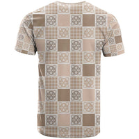 Hawaiian Palaka Quilt Pattern T Shirt Hawaii Culture Tropical Flowers Mix - Polynesian Pride