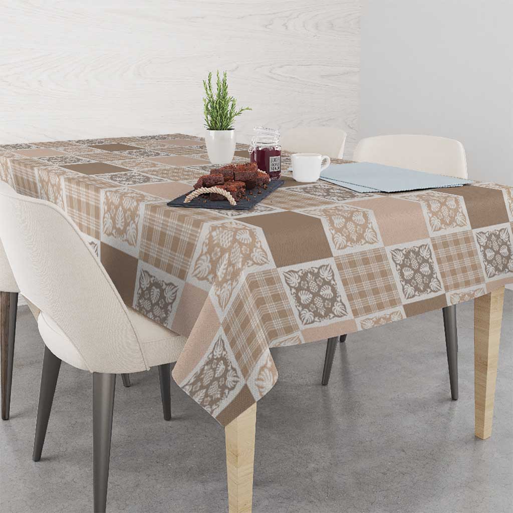 Hawaiian Palaka Quilt Pattern Tablecloth Hawaii Culture Tropical Flowers Mix - Polynesian Pride