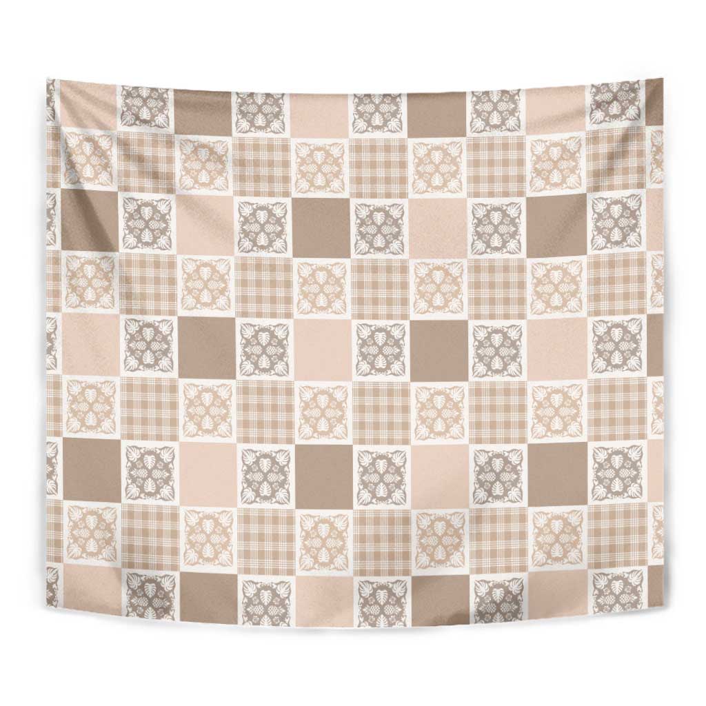 Hawaiian Palaka Quilt Pattern Tapestry Hawaii Culture Tropical Flowers Mix - Polynesian Pride