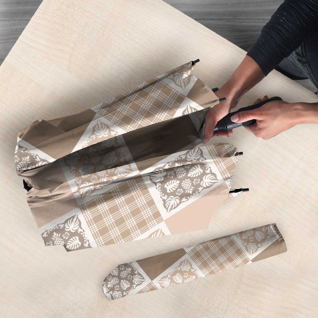 Hawaiian Palaka Quilt Pattern Umbrella Hawaii Culture Tropical Flowers Mix - Polynesian Pride