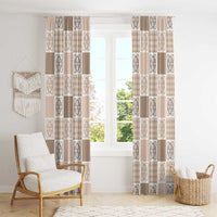 Hawaiian Palaka Quilt Pattern Window Curtain Hawaii Culture Tropical Flowers Mix - Polynesian Pride