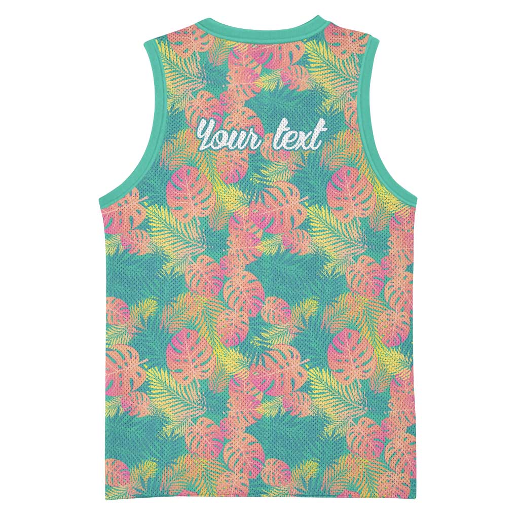 Seamless Hawaiian Quilt Pattern Basketball Jersey Hawaii Culture Palm Leaf Tropical - Polynesian Pride