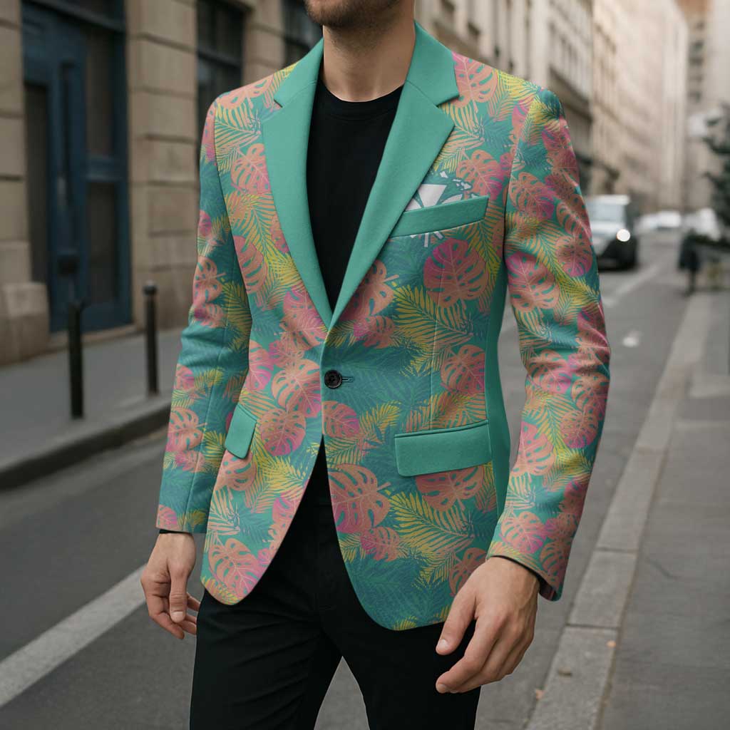 Seamless Hawaiian Quilt Pattern Blazer Hawaii Culture Palm Leaf Tropical - Polynesian Pride
