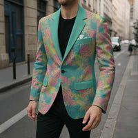 Seamless Hawaiian Quilt Pattern Blazer Hawaii Culture Palm Leaf Tropical - Polynesian Pride