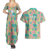 Personalised Seamless Hawaiian Quilt Pattern Couples Matching Summer Maxi Dress and Hawaiian Shirt Hawaii Culture Palm Leaf Tropical LT9 - Polynesian Pride