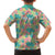 Seamless Hawaiian Quilt Pattern Family Matching Off The Shoulder Long Sleeve Dress and Hawaiian Shirt Hawaii Culture Palm Leaf Tropical - Polynesian Pride