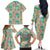 Seamless Hawaiian Quilt Pattern Family Matching Off The Shoulder Long Sleeve Dress and Hawaiian Shirt Hawaii Culture Palm Leaf Tropical - Polynesian Pride