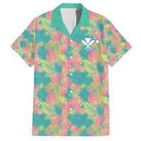 Seamless Hawaiian Quilt Pattern Family Matching Off The Shoulder Long Sleeve Dress and Hawaiian Shirt Hawaii Culture Palm Leaf Tropical - Polynesian Pride