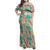Seamless Hawaiian Quilt Pattern Family Matching Off Shoulder Maxi Dress and Hawaiian Shirt Hawaii Culture Palm Leaf Tropical - Polynesian Pride