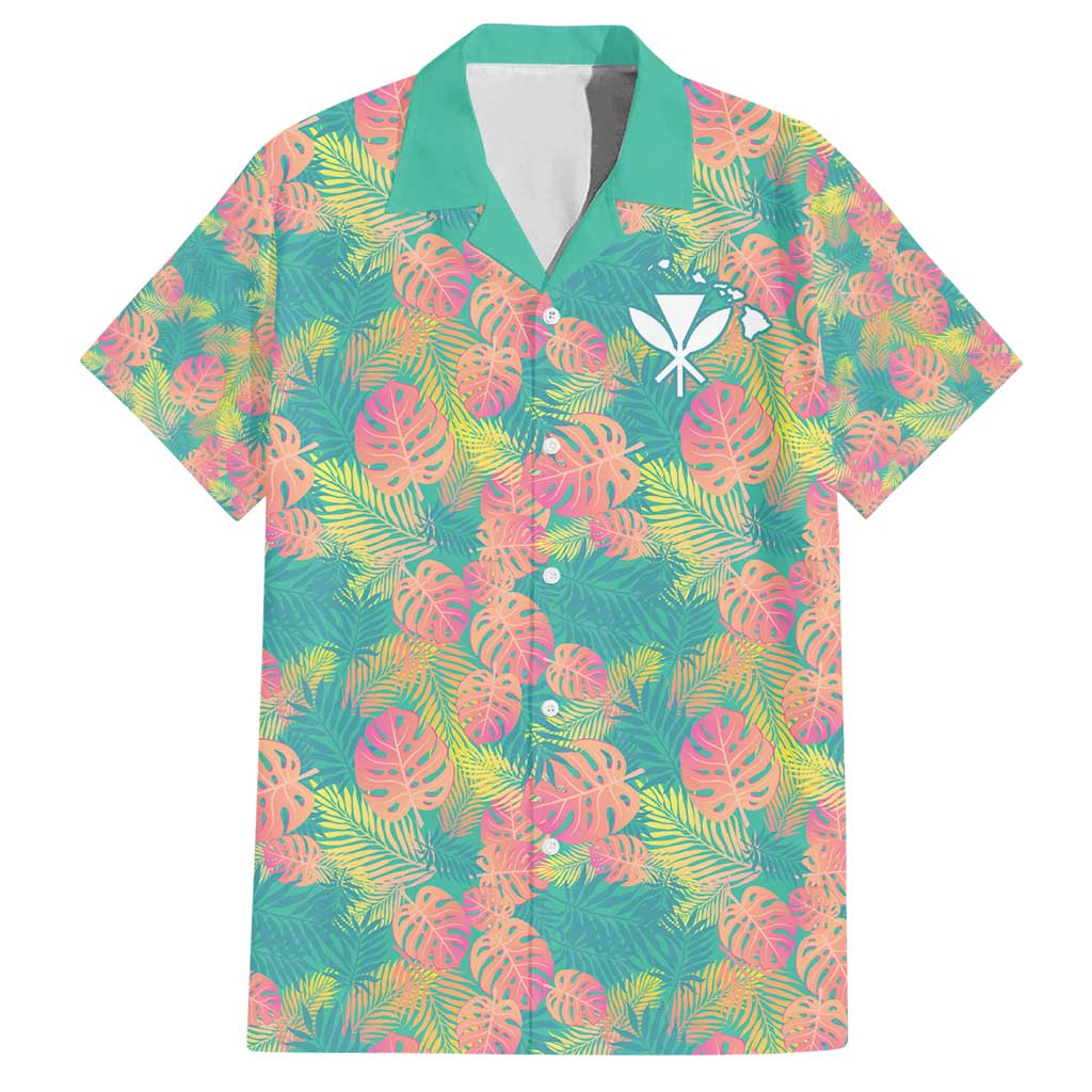 Seamless Hawaiian Quilt Pattern Family Matching Summer Maxi Dress and Hawaiian Shirt Hawaii Culture Palm Leaf Tropical - Polynesian Pride