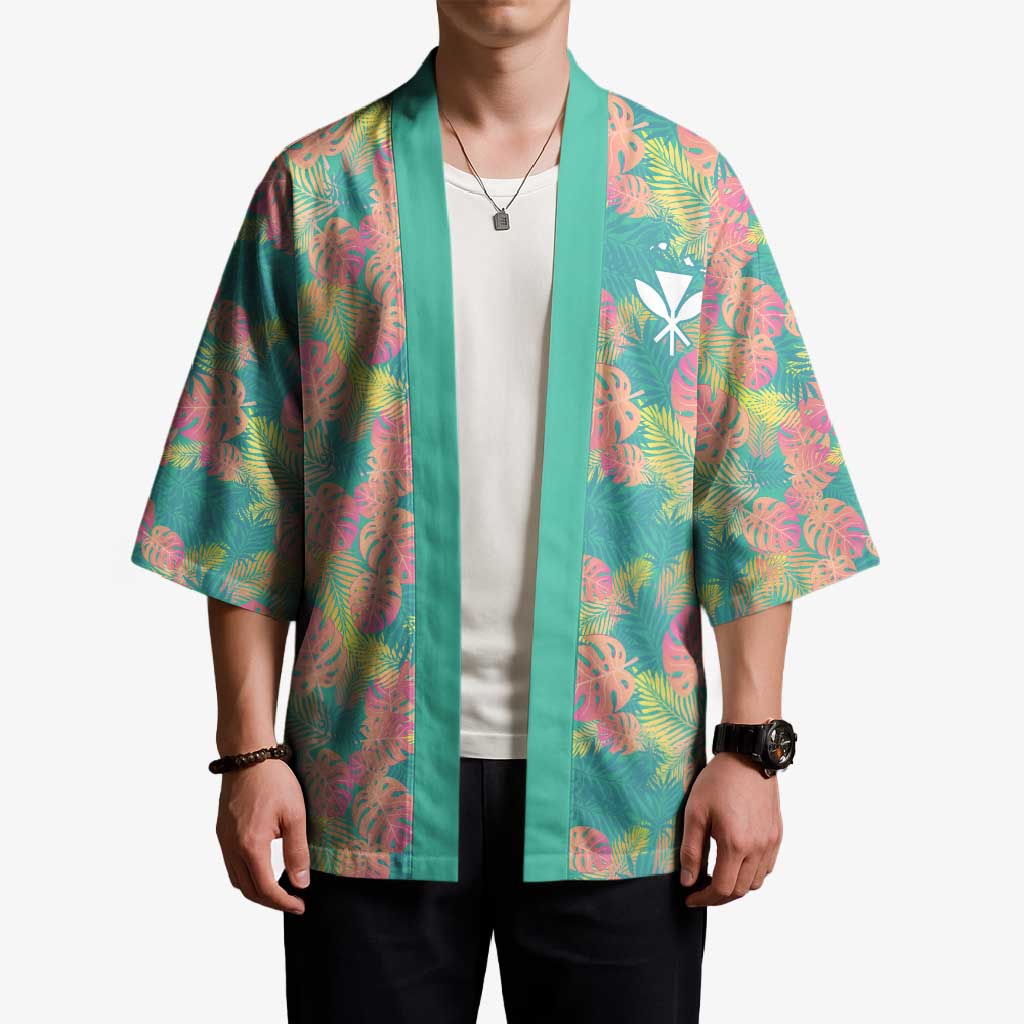 Seamless Hawaiian Quilt Pattern Kimono Hawaii Culture Palm Leaf Tropical - Polynesian Pride