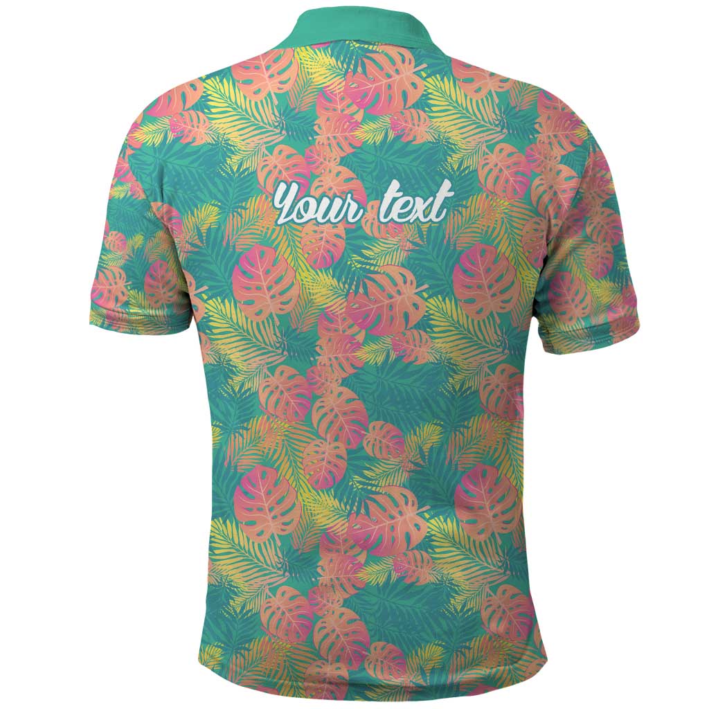 Seamless Hawaiian Quilt Pattern Polo Shirt Hawaii Culture Palm Leaf Tropical - Polynesian Pride