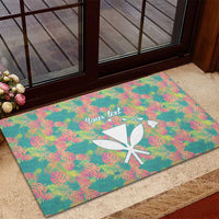 Seamless Hawaiian Quilt Pattern Rubber Doormat Hawaii Culture Palm Leaf Tropical - Polynesian Pride