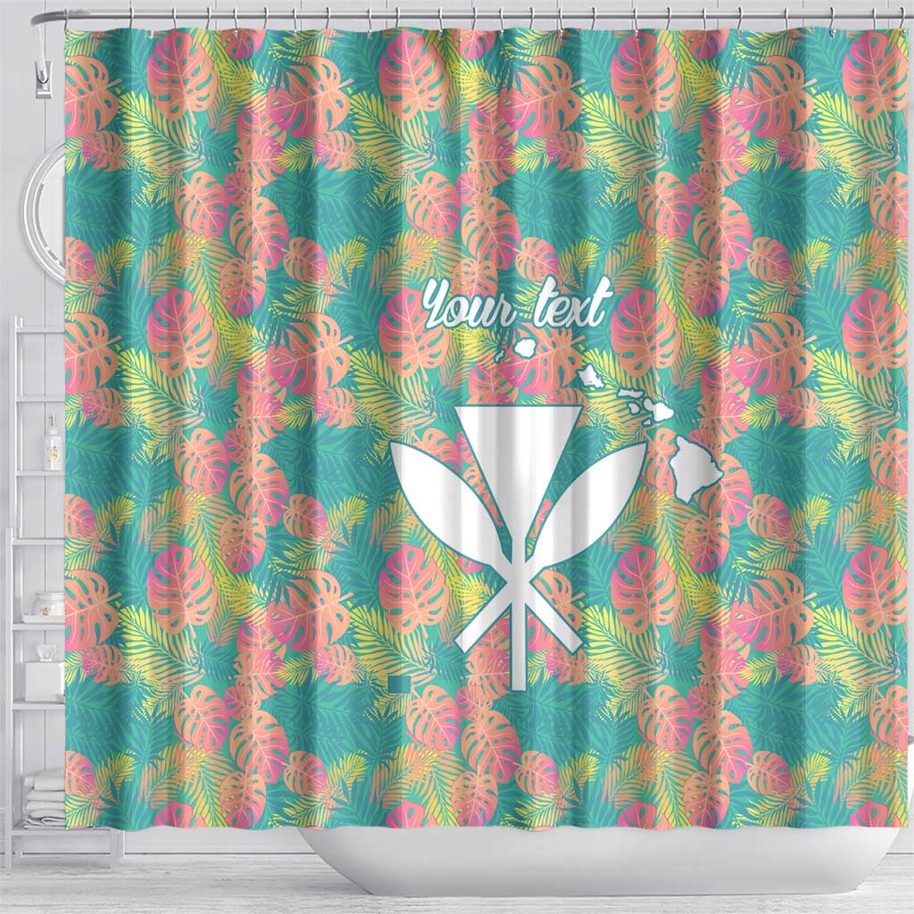 Seamless Hawaiian Quilt Pattern Shower Curtain Hawaii Culture Palm Leaf Tropical - Polynesian Pride