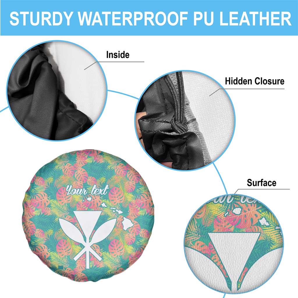 Seamless Hawaiian Quilt Pattern Spare Tire Cover Hawaii Culture Palm Leaf Tropical - Polynesian Pride