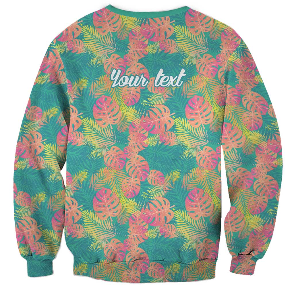 Seamless Hawaiian Quilt Pattern Sweatshirt Hawaii Culture Palm Leaf Tropical - Polynesian Pride