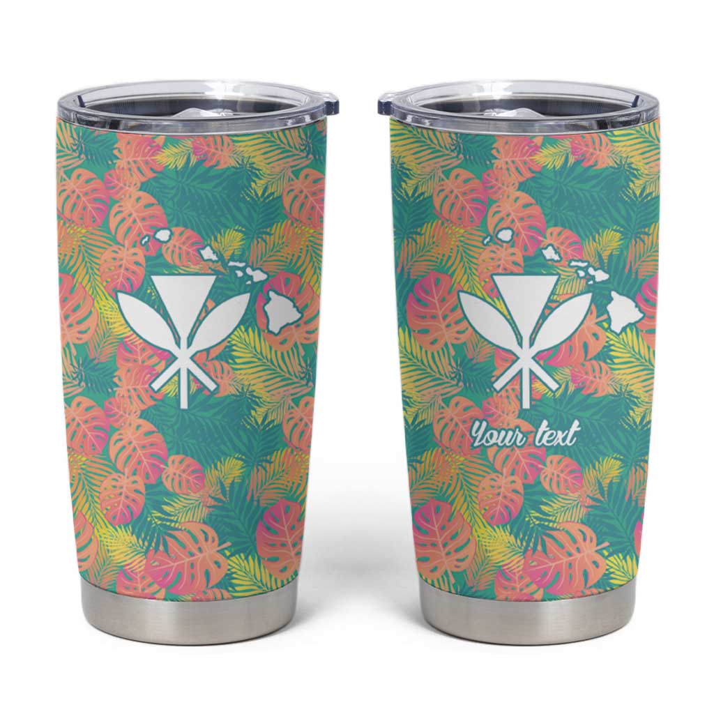 Seamless Hawaiian Quilt Pattern Tumbler Cup Hawaii Culture Palm Leaf Tropical - Polynesian Pride