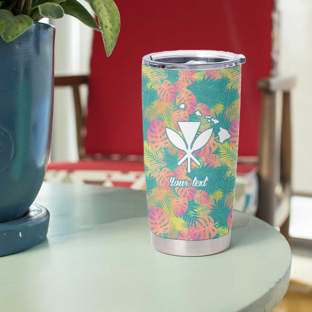 Seamless Hawaiian Quilt Pattern Tumbler Cup Hawaii Culture Palm Leaf Tropical - Polynesian Pride