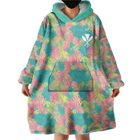 Seamless Hawaiian Quilt Pattern Wearable Blanket Hoodie Hawaii Culture Palm Leaf Tropical - Polynesian Pride