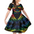 Tonga LGBT Family Matching Off Shoulder Long Sleeve Dress and Hawaiian Shirt Love Is Love Ngatu Rainbow Water Color LT9 Daughter's Dress Black - Polynesian Pride