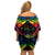 Tonga LGBT Family Matching Off Shoulder Short Dress and Hawaiian Shirt Love Is Love Ngatu Rainbow Water Color LT9 - Polynesian Pride