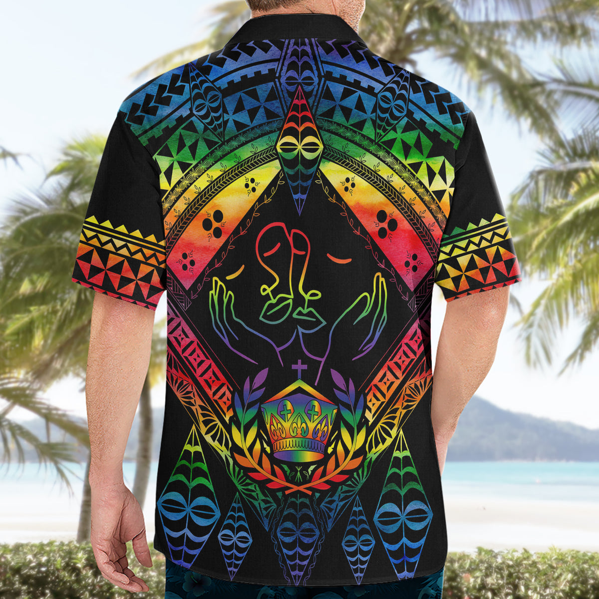 tonga-lgbt-hawaiian-shirt-love-is-love-ngatu-rainbow-water-color