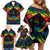 Personalised Tonga LGBT Family Matching Off Shoulder Short Dress and Hawaiian Shirt Love Is Love Ngatu Rainbow Water Color LT9 - Polynesian Pride