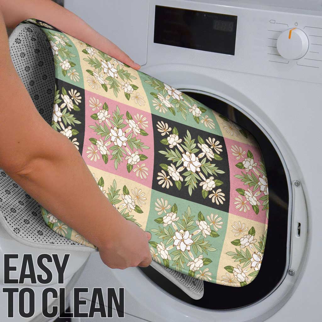 Seamless Pattern Maile and Pikake Lei Bathroom Set Squares Maile Leaf - Polynesian Pride