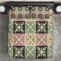 Seamless Pattern Maile and Pikake Lei Bedding Set Squares Maile Leaf - Polynesian Pride