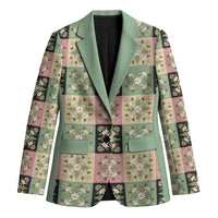 Seamless Pattern Maile and Pikake Lei Blazer Squares Maile Leaf - Polynesian Pride
