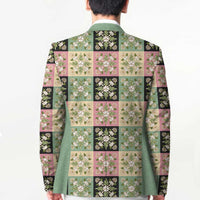 Seamless Pattern Maile and Pikake Lei Blazer Squares Maile Leaf - Polynesian Pride