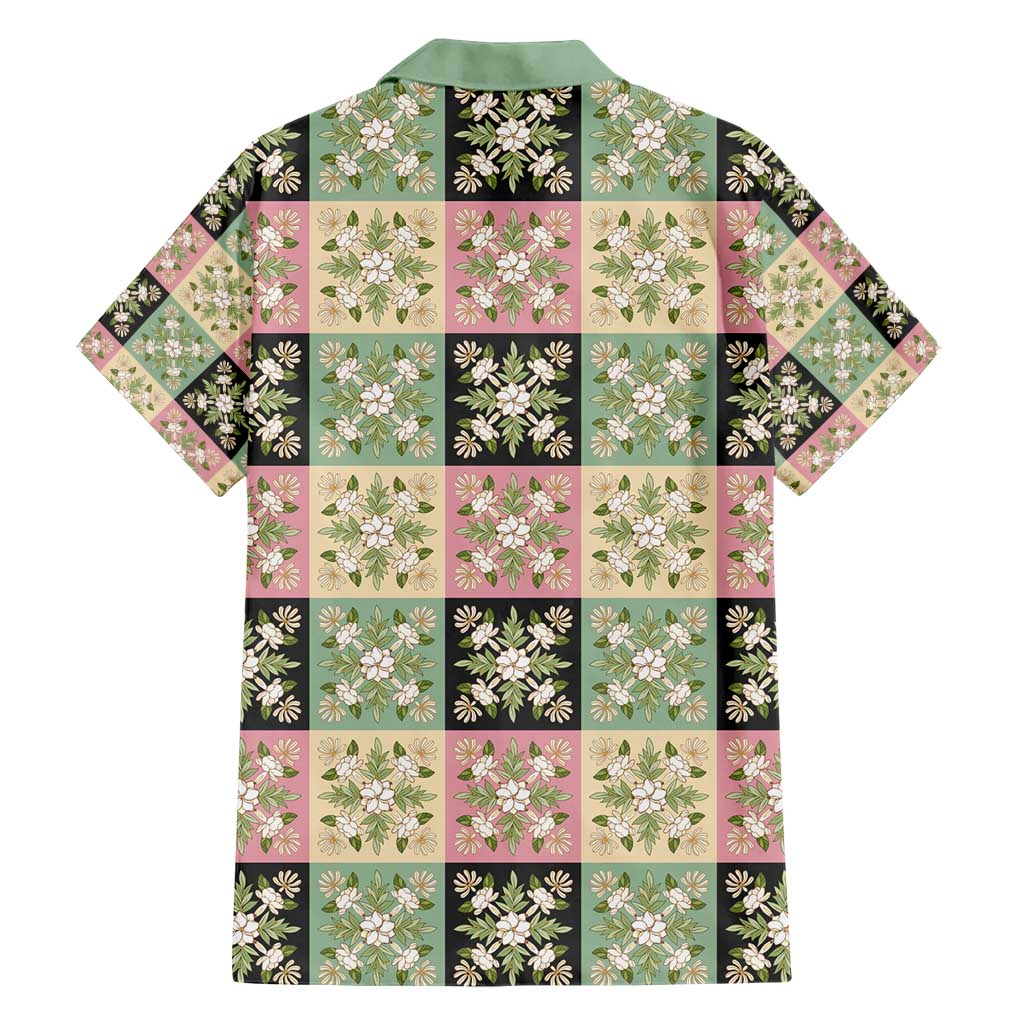 Seamless Pattern Maile and Pikake Lei Hawaiian Shirt Squares Maile Leaf - Polynesian Pride